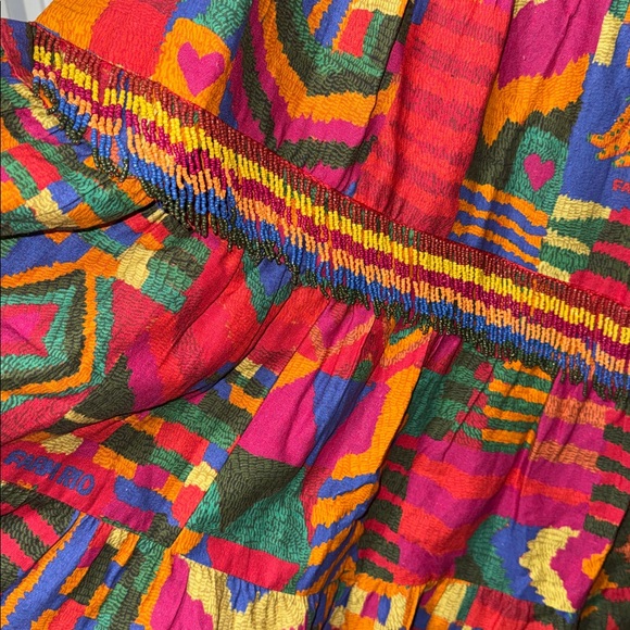 Rare Farm Rio XL summer patches beaded midi skirt - Picture 9 of 13